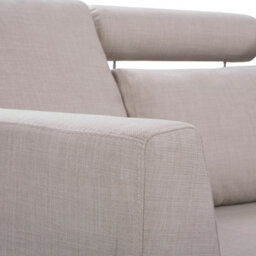 Beliani Curved Sofa 7 Seater Rotunde Fabric Beige - thumbnail 4