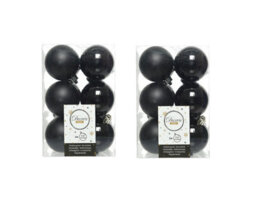 Decoris 2 X 12 Black Christmas Baubles 6Cm Shatterproof Tree Ornaments Shiny Matt Decoration - thumbnail 3