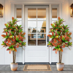 Costway 150Cm Artificial Croton Plant Potted Floor Plant Tree-Multicolour - thumbnail 5