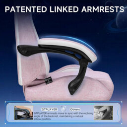 Gtplayer Gaming Chair Fabric, High Back Computer Chairs With Footrest For Adults, Ergonomic Pc Chair For Home Office, Pink - thumbnail 7