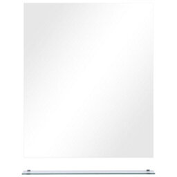 Berkfield Wall Mirror With Shelf 50X60 Cm Tempered Glass - thumbnail 3