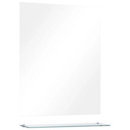Berkfield Wall Mirror With Shelf 50X60 Cm Tempered Glass - thumbnail 2