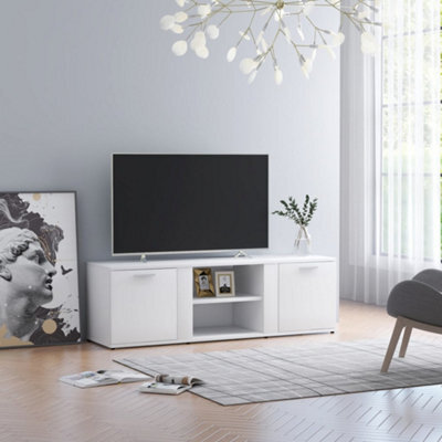 Berkfield Tv Cabinet White 120X34X37 Cm Engineered Wood - image 1