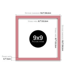 9X9 Pink Picture Frame (22.9 X 22.9Cm) Poster, Photo, Artwork, Gallery Wall Or Print - thumbnail 3