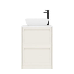 Royal Bathrooms Royal Bathroom Elmore 600mm Classic White Freestanding Bathroom Vanity Unit 2 Drawer Plain White Worktop With Elva Basin - thumbnail 7