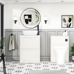 Royal Bathrooms Royal Bathroom Elmore 600mm Classic White Freestanding Bathroom Vanity Unit 2 Drawer Plain White Worktop With Elva Basin - thumbnail 5