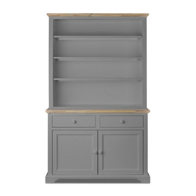 Statement Furniture Florence Dove Grey Display Cabinet With Height Adjustable Shelves And Cupboard - image 1