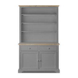 Statement Furniture Florence Dove Grey Display Cabinet With Height Adjustable Shelves And Cupboard - thumbnail 3