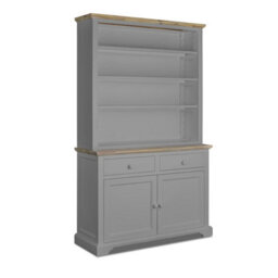 Statement Furniture Florence Dove Grey Display Cabinet With Height Adjustable Shelves And Cupboard - thumbnail 2