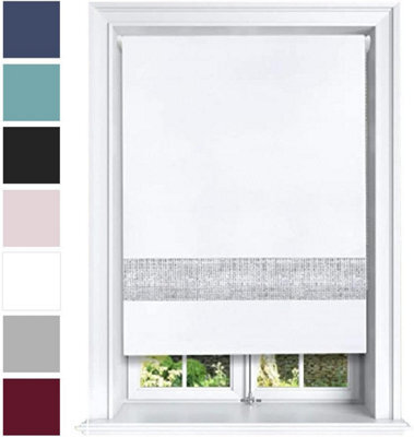 Lister Cartwright Diamante Roller Blinds For Windows - 90 X 165 Cm - Easy To Fit Child Safety Included - White - image 1