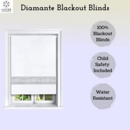 Lister Cartwright Diamante Roller Blinds For Windows - 90 X 165 Cm - Easy To Fit Child Safety Included - White - thumbnail 5