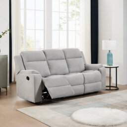 More4Homes Orka 3 Seater Fabric Manual Recliner Sofa Grey