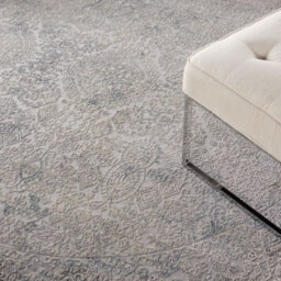 Ivory Light Blue Luxurious ,rustic Textures Modern Rug For Bedroom & Living Room-66 X 230Cm (Runner) - thumbnail 5