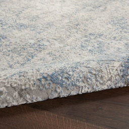 Ivory Light Blue Luxurious ,rustic Textures Modern Rug For Bedroom & Living Room-66 X 230Cm (Runner) - thumbnail 7