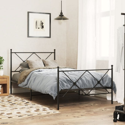 Berkfield Metal Bed Frame Without Mattress With Footboard Black 107X203Cm - image 1
