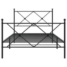 Berkfield Metal Bed Frame Without Mattress With Footboard Black 107X203Cm - thumbnail 4