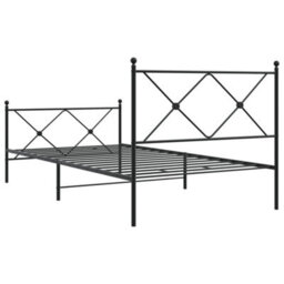 Berkfield Metal Bed Frame Without Mattress With Footboard Black 107X203Cm - thumbnail 6