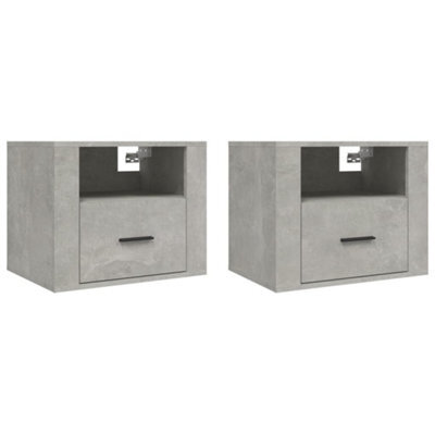 Berkfield Elegant Wall-Mounted Bedside Cabinets 2 Pcs Concrete Grey 50X36X40 Cm - image 1