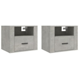 Berkfield Elegant Wall-Mounted Bedside Cabinets 2 Pcs Concrete Grey 50X36X40 Cm - thumbnail 1