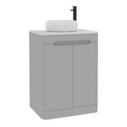 Royal Bathrooms Venice 600mm Dove Grey Freestanding Bathroom Countertop Vanity Unit 2 Door With Milan Basin - thumbnail 7