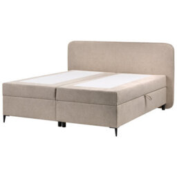 Beliani Divan Bed With Storage Fabric Regent 160 X 200 Cm (Eu King Size) Taupe - thumbnail 5