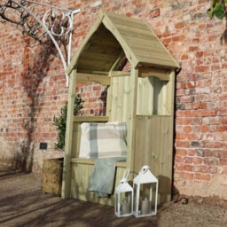 Churnet Valley Garden Furniture Ltd Willow 2 Seat Storage Arbour - L60 X W130 X H211 Cm - Partially Assembled - Set Of Waterproof Cushions Included - thumbnail 4