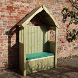 Churnet Valley Garden Furniture Ltd Willow 2 Seat Storage Arbour - L60 X W130 X H211 Cm - Partially Assembled - Set Of Waterproof Cushions Included - thumbnail 1