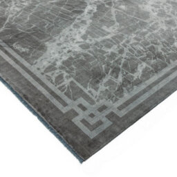Silver Luxurious Modern Abstract Bordered Rug For Bedroom & Living Room-160Cm X 230Cm - thumbnail 2