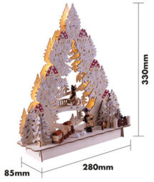Netagon St Helens Home And Garden Battery Powered Wooden Led Light Up Christmas Festive Scene Ornament - thumbnail 2