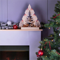 Netagon St Helens Home And Garden Battery Powered Wooden Led Light Up Christmas Festive Scene Ornament - thumbnail 3