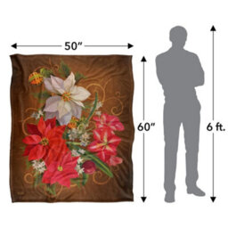 Jq Licensing Silky Poinsettia Supersoft Blanket Multicoloured (152Cm X 127Cm) - thumbnail 6