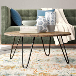 Aspect Furniture Brockton Round Vintage Manufactured Wooden Coffee Table - thumbnail 1