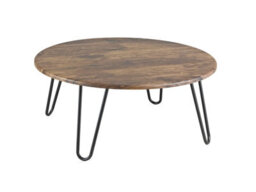Aspect Furniture Brockton Round Vintage Manufactured Wooden Coffee Table - thumbnail 2
