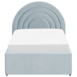 Beliani Kids Ottoman Bed Velvet Anet 90 X 200 Cm (Eu Single) Light Blue - thumbnail 6