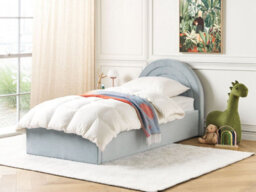 Beliani Kids Ottoman Bed Velvet Anet 90 X 200 Cm (Eu Single) Light Blue - thumbnail 2
