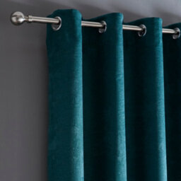 Fusion Strata Forest Green Triple-Woven Dimout Eyelet Curtains - thumbnail 2