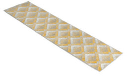 Bravich Hard Wearing Hessian Backed Stair Runner Kitchen Mat - Texas Gold, Grey & White Chevron - 60X240Cm (2'x8') - thumbnail 2