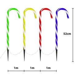 Pack Of 4 Candy Cane Led Pathway Markers, Mains Operated And Easy To Install For Festive Lighting - thumbnail 7