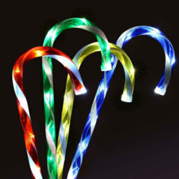 Pack Of 4 Candy Cane Led Pathway Markers, Mains Operated And Easy To Install For Festive Lighting - thumbnail 2