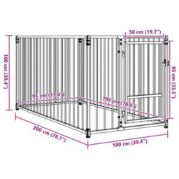 Vidaxl Outdoor Dog Kennel 100X200X100 Cm - thumbnail 7