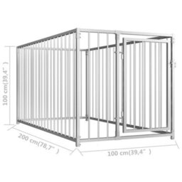 Vidaxl Outdoor Dog Kennel 100X200X100 Cm - thumbnail 6