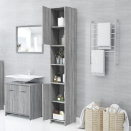Vidaxl Bathroom Cabinet Grey Sonoma 30X30X183.5 Cm Engineered Wood - thumbnail 7