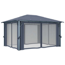 Walplus Gazebo With Curtain 400 X 300 Cm Anthracite Aluminium - thumbnail 5