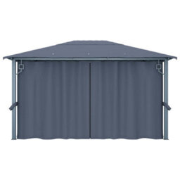 Walplus Gazebo With Curtain 400 X 300 Cm Anthracite Aluminium - thumbnail 6