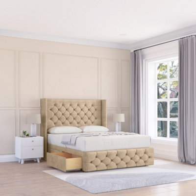 "Sloomy Luthor Coniston Memory Foam Bed Set ,no Drawers, Mattress & 54"" Wingback Headboard With 12"" Footboard - Small Double" - image 1