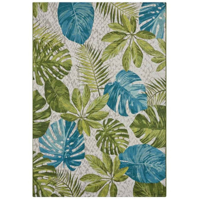 The Rugs Flair Indoor Outdoor Rug And Runner Tropical Flatweave Patio Rug In Green - image 1