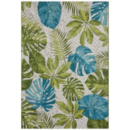 The Rugs Flair Indoor Outdoor Rug And Runner Tropical Flatweave Patio Rug In Green - thumbnail 1