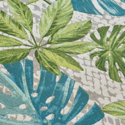 The Rugs Flair Indoor Outdoor Rug And Runner Tropical Flatweave Patio Rug In Green - thumbnail 2