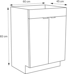 GoodHome Imandra Gloss Grey Double Bathroom Cabinet (H) 820mm (W) 600mm - thumbnail 3