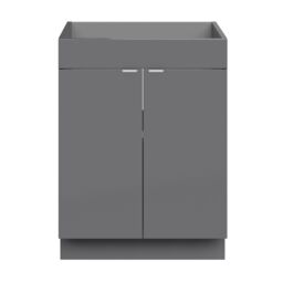 GoodHome Imandra Gloss Grey Double Bathroom Cabinet (H) 820mm (W) 600mm - thumbnail 2
